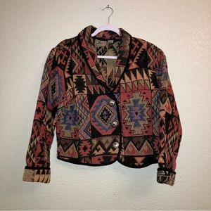 Geometric Patterned Women's Blazer